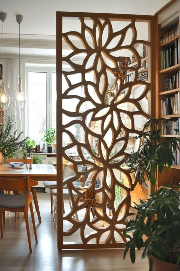 Vách ngăn phòng khách hoa văn